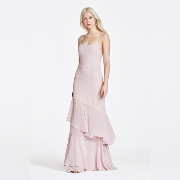 NEW - WATTERS - KIARA RUFFLE SKIRT DRESS - BURNISHED LILAC - SIZE 10 - Picture 1 of 6